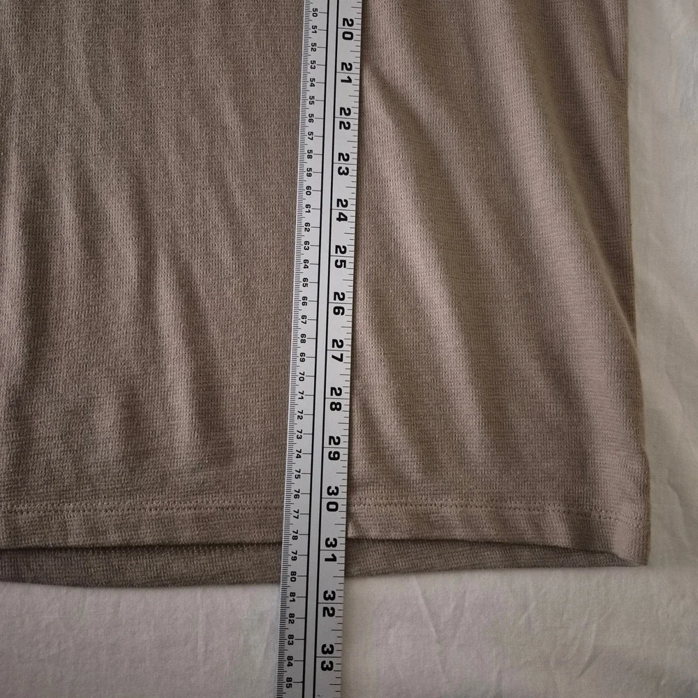 Public Supply NYC Men XL Relaxed Layered Neck T-Shirt Tan Brown Neutral